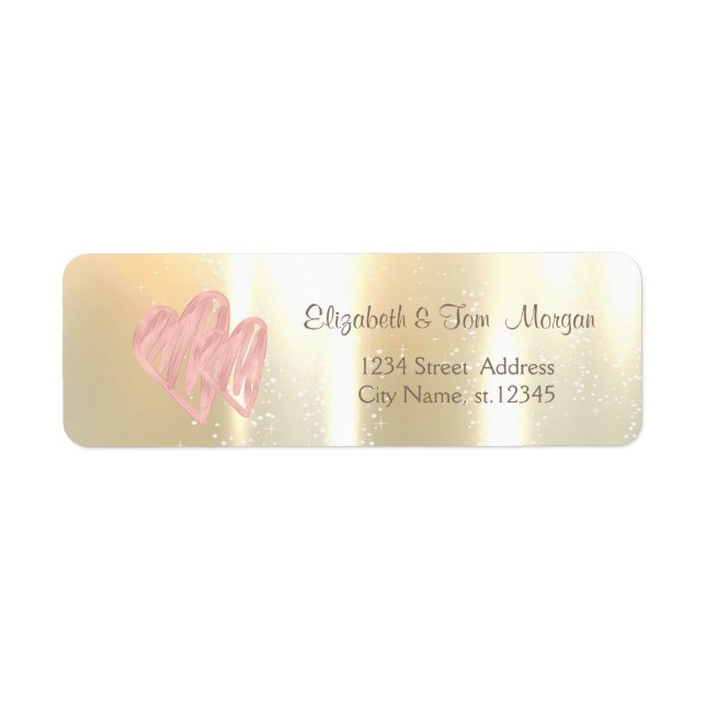 Elegant, Stylish  Gold, Hearts (Front)