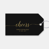 Elegant Stylish Gold Lettering Cheers Event Party 