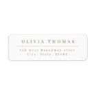 Elegant stylish gold minimalist return address