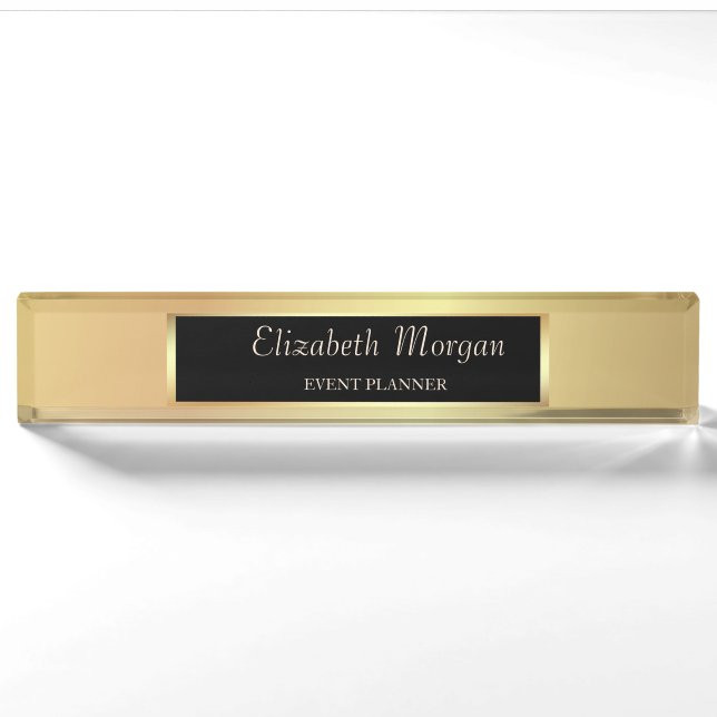 Elegant Stylish Gold Nameplate (Front)