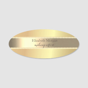 Elegant  Stylish Gold Pearls Name Tag