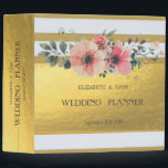 Elegant Stylish Gold Stripes  Floral Wedding Binder<br><div class="desc">Elegant chic floral wedding planner.</div>