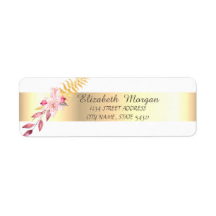 Elegant  Stylish,Gold White ,Flower Address