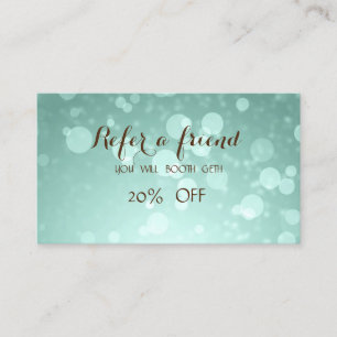 Elegant Stylish Green Bokeh Referral Card