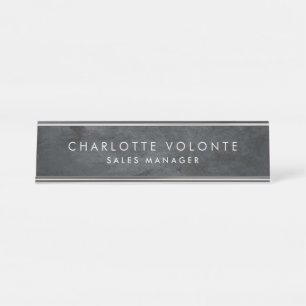 Elegant Stylish Grey Professional Art Desk Name Plate