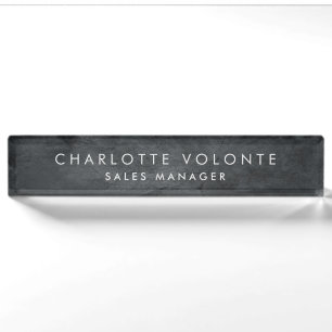 Elegant Stylish Grey Professional Art Nameplate