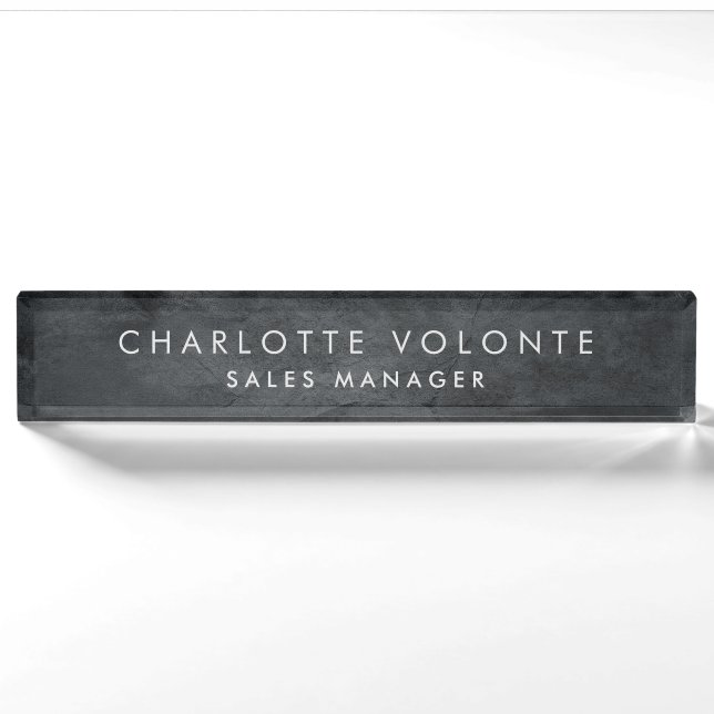 Elegant Stylish Grey Professional Art Nameplate (Front)