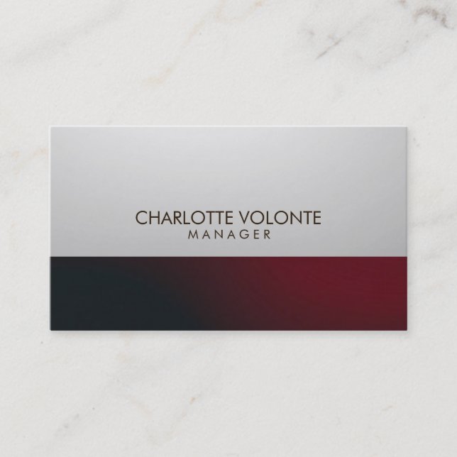 Elegant Stylish Grey Red Artwork Professional Business Card (Front)