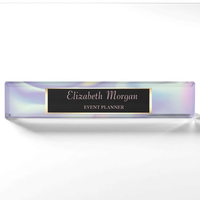 Elegant Stylish Holographic Frame Nameplate (Front)