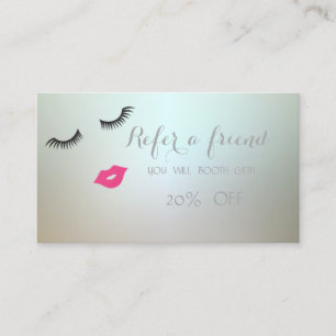 Elegant ,Stylish,Lashes,Lips Referral Card