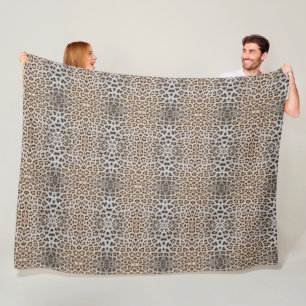 Elegant stylish leopard cheetah fur animal print fleece blanket