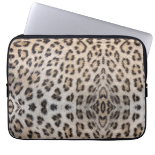 Elegant stylish leopard cheetah fur animal print laptop sleeve