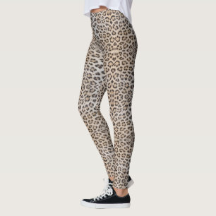 Elegant stylish leopard cheetah fur animal print leggings