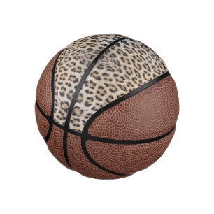 Elegant stylish leopard cheetah fur animal print mini basketball