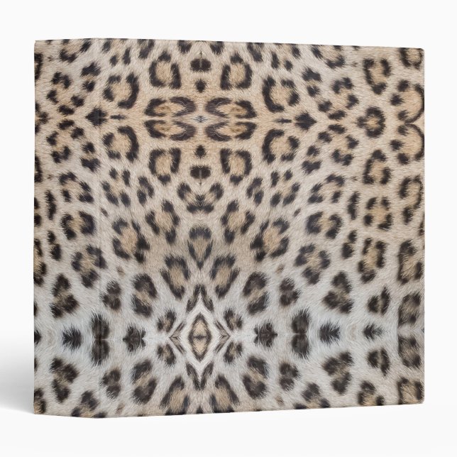 Elegant stylish leopard cheetah fur print pattern binder (Front/Spine)