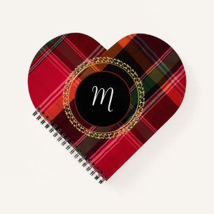 Elegant Stylish Madras Plaid Pattern Monogram Notebook
