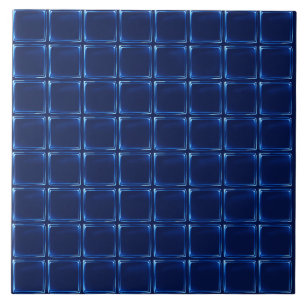 Elegant stylish Midnight Navy Blue Buffalo Plaid  Tile