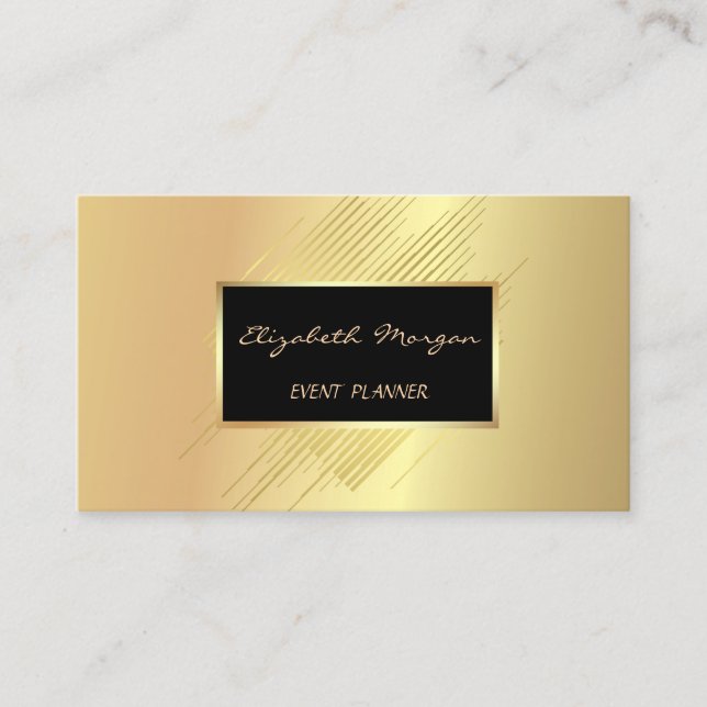 Elegant Stylish  Modern ,Faux Gold,Stripes Business Card (Front)