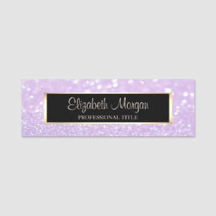 Elegant Stylish Modern, Frame,  Glitter Bokeh Name Tag