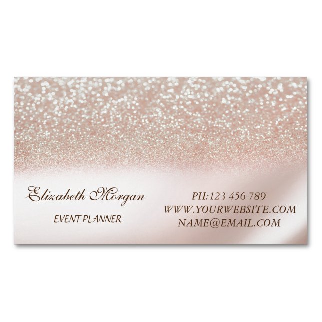 Elegant Stylish Modern Glitter Magnetic Business Card (Front)
