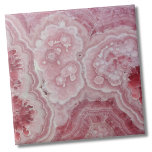 Elegant Stylish Modern Pink Tile<br><div class="desc">A similar print also available! A captivating pink rhodochrosite print that brings the delicate beauty of this stunning mineral to life. With a close-up perspective, this showcases the intricate details and mesmerizing patterns of the rhodochrosite stone. Its soft, rosy pink hues create a soothing and enchanting visual experience, evoking a...</div>