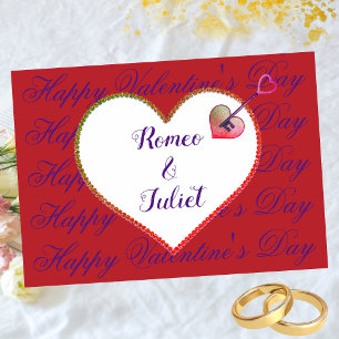Elegant Stylish Modern Red Heart Valentines Day Holiday Card