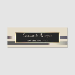 Elegant Stylish Modern, Striped,Frame,Glitter Name Tag