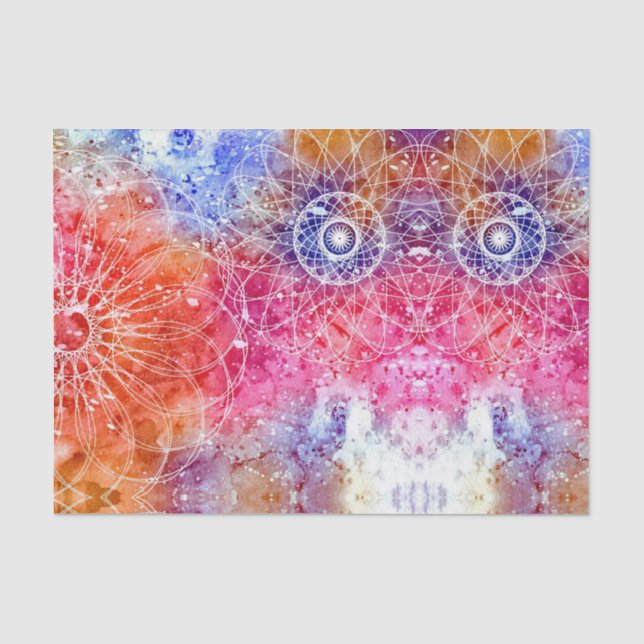 Elegant Stylish Modern Trendy White Mandalas Tissue Paper (Front)