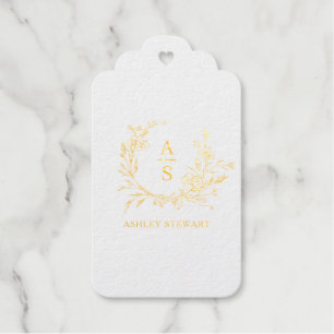 Elegant Stylish Monogram Logo Modern Professional Gift Tags