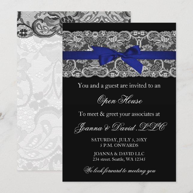 Elegant Stylish Navy Corporate Invitation (Front/Back)