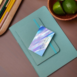 Elegant Stylish Pastel Shimmering Holographic Business Card