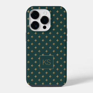 Elegant stylish pattern monogrammed  iPhone 14 pro case