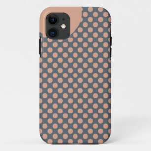 Elegant Stylish Peach Pink Polka Dot iPhone 11 Case