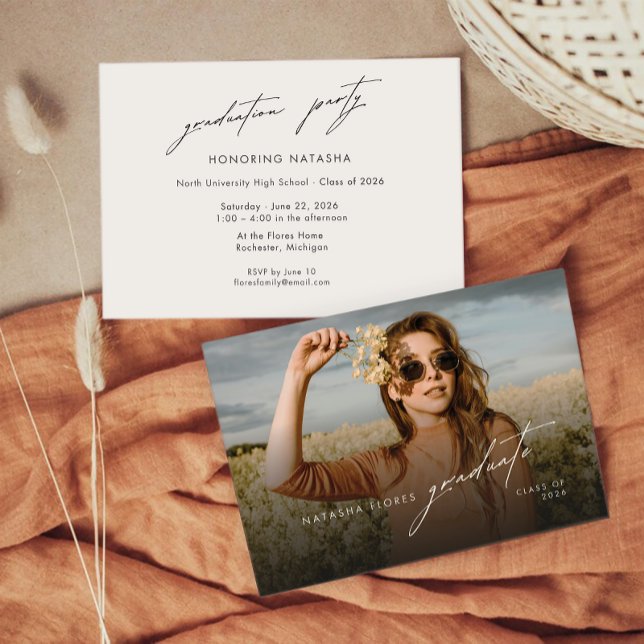 Elegant Stylish Photo Graduation Party Invitation (Creator Uploaded)