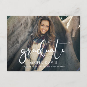 Elegant stylish Photo graduation Postcard