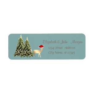 Elegant,Stylish Pine Trees, Reindeer Santa Hat