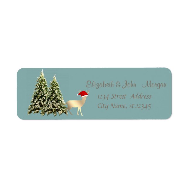 Elegant,Stylish Pine Trees, Reindeer Santa Hat (Front)