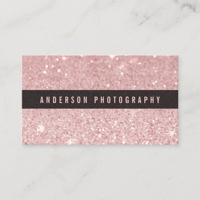 Elegant Stylish Pink Glitter Sparkle Business Card (Front)