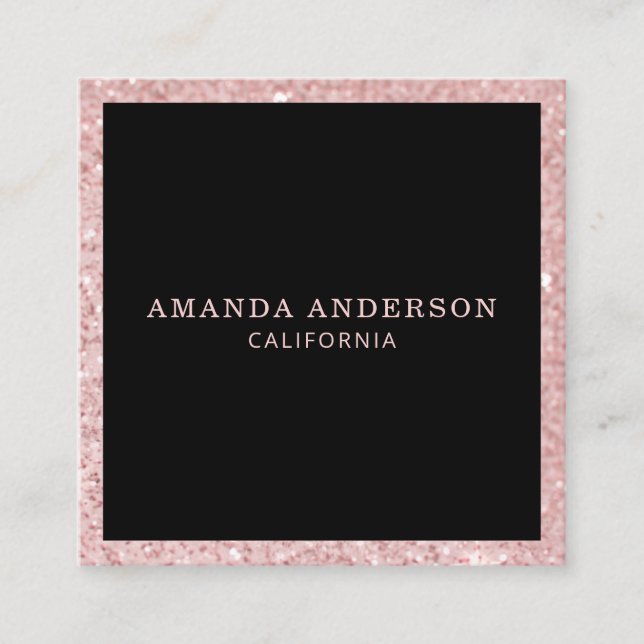 Elegant Stylish Pink Glitter Sparkle Business Card (Front)