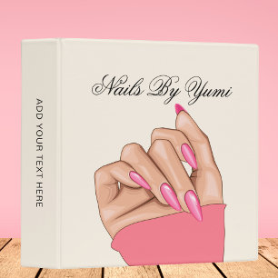 Elegant Stylish Pink Nails Artist Beauty Salon  Binder