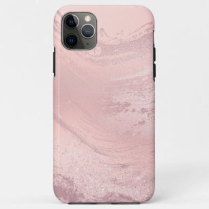 Elegant stylish pink rose gold glitter marble iPhone 11 pro max case