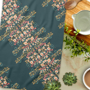 Elegant Stylish Pretty Floral Pattern Kitchen Towel