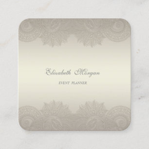 Elegant Stylish Professional,Lace Square Business Card