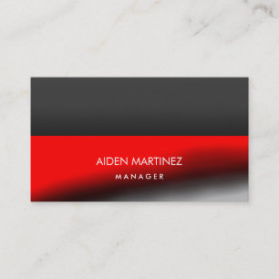 Elegant Stylish Red Dark Gray Professional Business Card