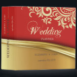 Elegant Stylish Red Gold Swirls Wedding Planner Binder<br><div class="desc">Elegant chic red gold swirls  wedding planner.</div>