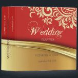 Elegant Stylish Red Gold Swirls Wedding Planner Binder<br><div class="desc">Elegant chic red gold swirls  wedding planner.</div>