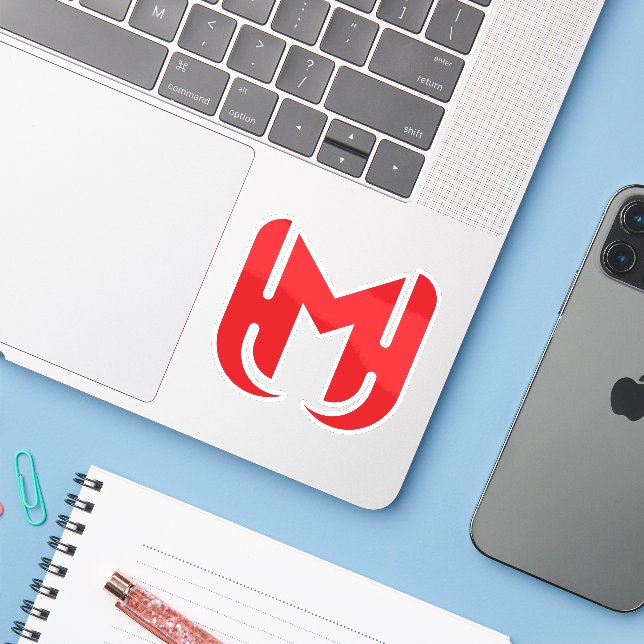 Elegant stylish Red Letter M (Laptop w/ iPhone)