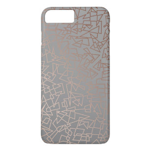 Elegant stylish rose gold geometric pattern grey Case-Mate iPhone case