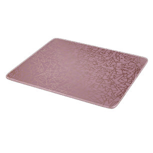 Elegant stylish rose gold geometric pattern pink cutting board