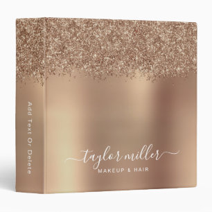 Elegant stylish rose gold glitter makeup & hair binder